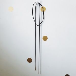 Black Choker Necklace with Gold Accents